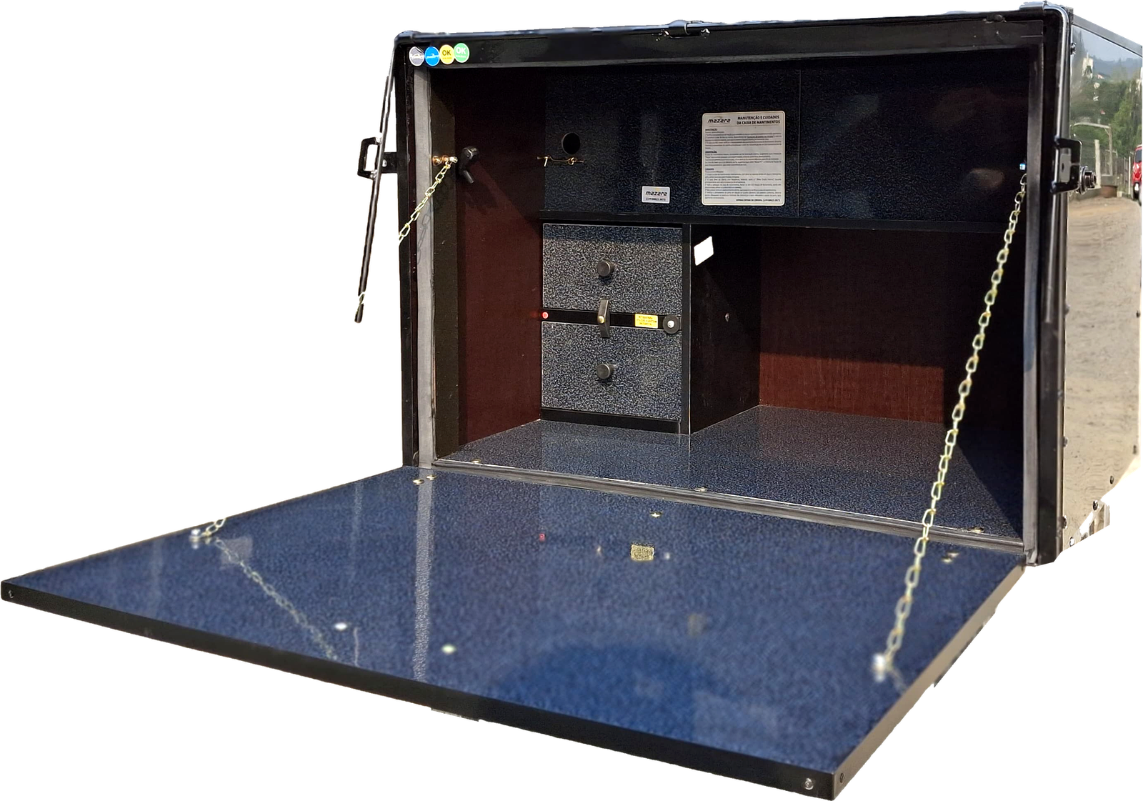 Caja de Víveres G5/ACM con la tapa abierta en ángulo